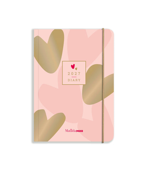 Matilda Moo | 2027 Diary - A6 Daily Planner | Day-to-Page in Pink