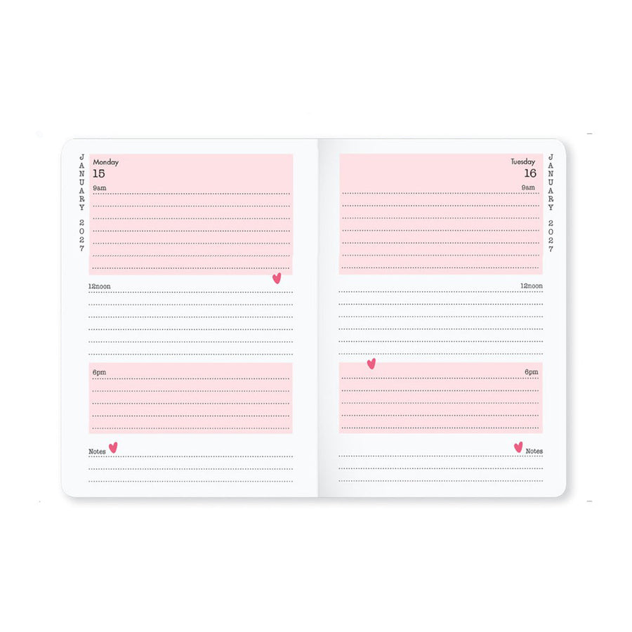 Matilda Moo | 2027 Diary - A6 Daily Planner | Day-to-Page in Pink