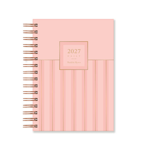 Matilda Myres | 2027 Diary - A5 Daily Planner with Rose Gold Wiro | Day-to-Page in Pink