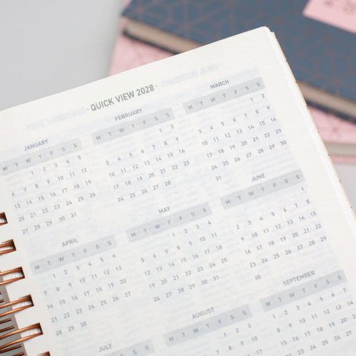 Matilda Myres | 2027 Diary - A5 Daily Planner with Rose Gold Wiro | Day-to-Page in Teal