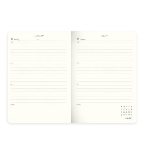 Matilda Myres | 2027 Diary - A6 Daily Planner | Day-to-Page in Grey