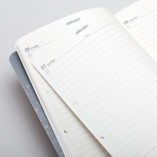 Matilda Myres | 2027 Diary - A6 Daily Planner | Day-to-Page in Grey
