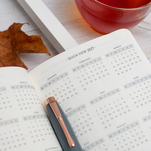 Matilda Myres | 2027 Diary - A6 Daily Planner | Day-to-Page in Grey