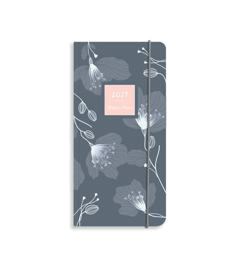 Matilda Myres | 2027 Diary - Slim Weekly Planner with Notes | Week-to-View in Grey
