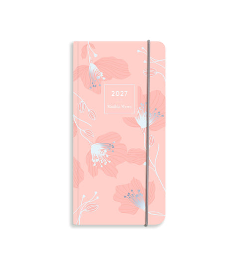 Matilda Myres | 2027 Diary - Slim Weekly Planner with Notes | Week-to-View in Pink