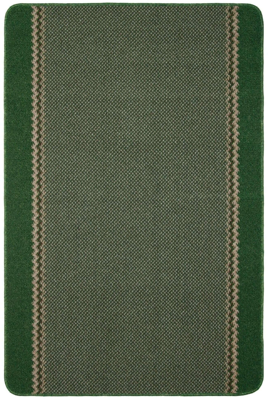 Washable Designer Bordered Green Rug | 116Gr