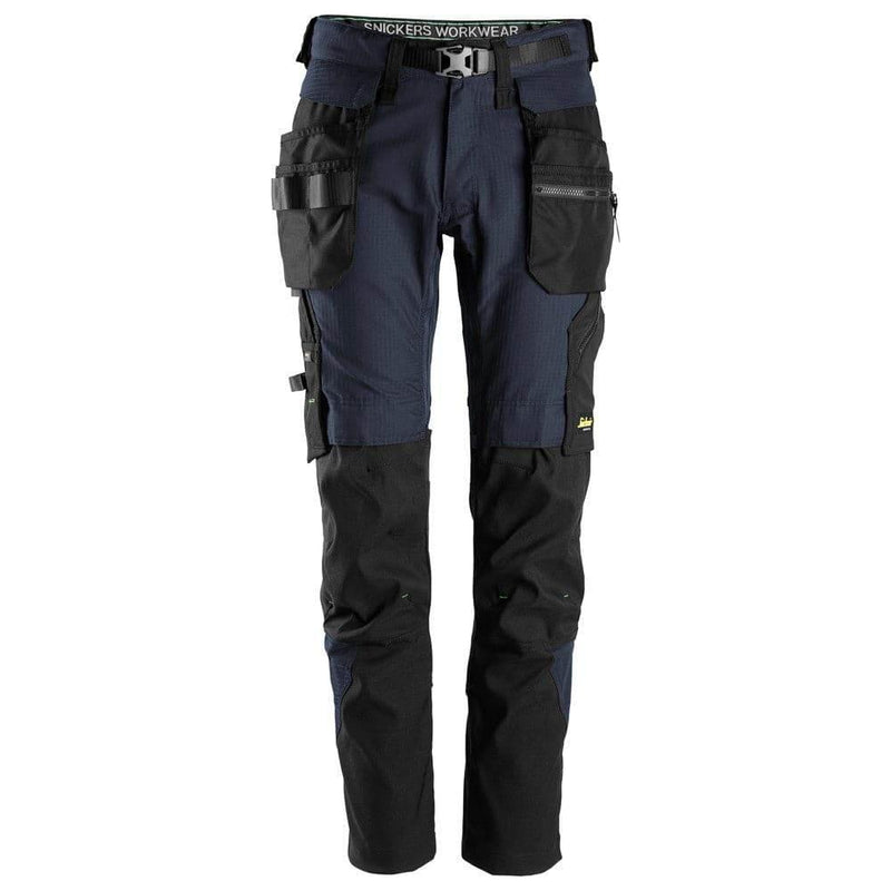 Snickers 6972  FlexiWork, Work Trousers+ Detachable Holster Pockets Navy Blue 33" Waist - 30" Leg