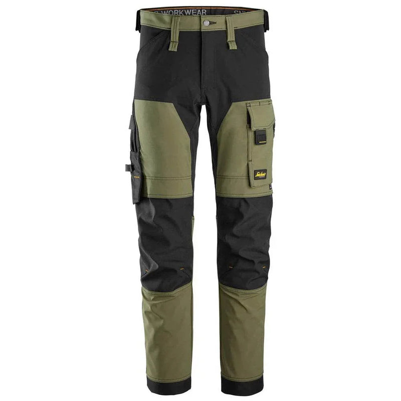 Snickers 6375 AllroundWork 4-way Stretch Trousers Khaki Green