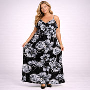 Strappy Maxi Dress with V Frilled Top