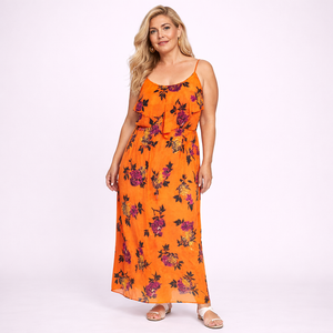 Strappy Peony Print Maxi Dress