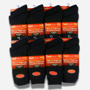 Heatwave Thermalwear Mens Black Thermal Socks 24 Pairs Double Brushed Knit Brushed Base Layer Warmth