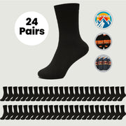 Heatwave Thermalwear Mens Black Thermal Socks 24 Pairs Double Brushed Knit Brushed Base Layer Warmth