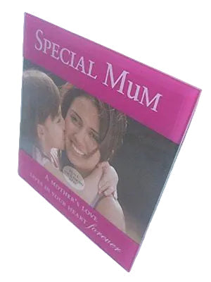 "Special Mum" Sentimental Pink Glass 6" x 4" (15x10cm) Photo Frame with Sentimen