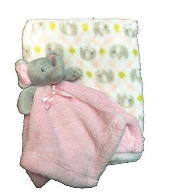 Supersoft Luxurious Pink Elephant Pram/Crib Blanket & Baby Comforter
