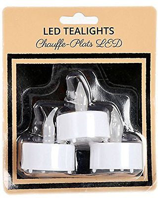 Maingate Ltd-Confezione da 3 candele tealight a LED, a batteria, in plastica, co