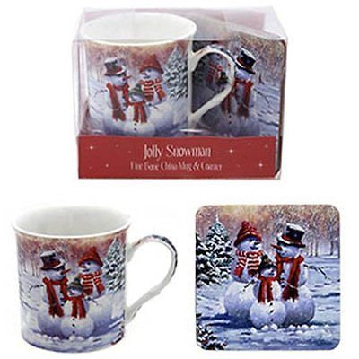 Macneil Snowman Mug and Coaster Set in Gift Pack