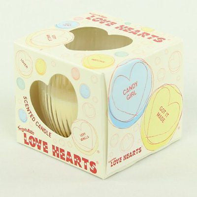 LOVE HEARTS 85g GLASS JAR SCENTED CANDLE SCENT CANDLES VERY VANILLA NEW