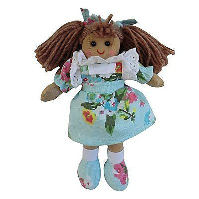 Powell Croft Rag Dolls - Light Blue Floral Dress   19cms