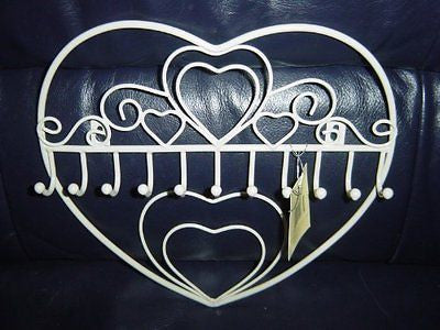 Shabby And Chic Metal Heart Jewellery Hook New Double Heart