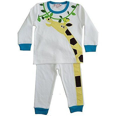 Powell Craft Cotton Pyjamas Boys or girls pyjamas Giraffe design Ages 1-7 (UK 4-