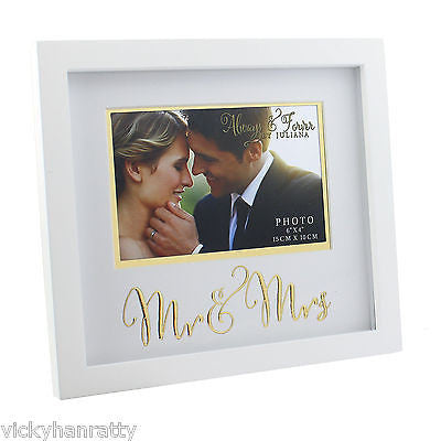 Photo Frames - Always & Forever MDF Frame with Gold Words Mr & Mrs 6" x 4"