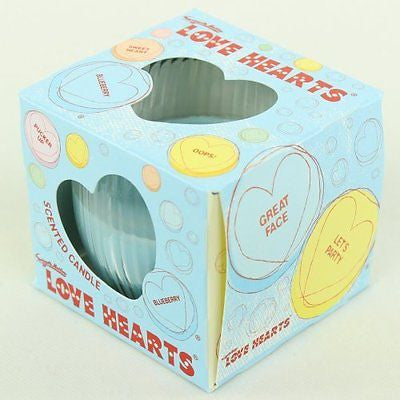 LOVE HEARTS 85g GLASS JAR SCENTED CANDLE SCENT CANDLES BLUEBERRY NEW