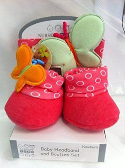 Newborn baby headband and booties set