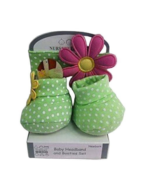 Newborn baby headband and booties set