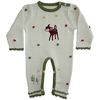 powell craft woodland creatures knitted jumpsuit 0-6 months
