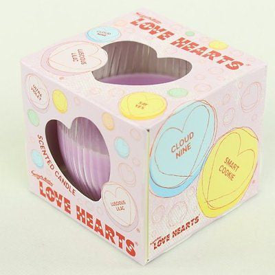 LOVE HEARTS 85g GLASS JAR SCENTED CANDLE SCENT CANDLES LUSCIOUS LILAC NEW