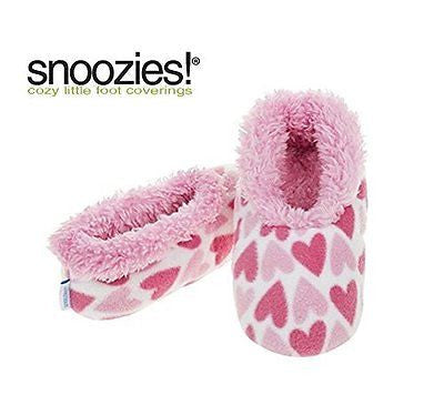 Girls Pink Hearts Fun Kids Snoozies Slippers in S/M/L (2 - 3 UK LARGE GIRLS)