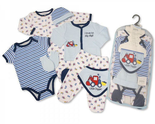 7 Piece Baby Boys Layette Clothing Gift Set Little Digger by Nursery Time