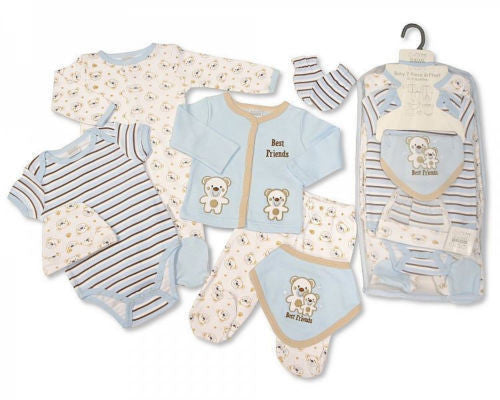 7 Piece Baby Boys Layette Clothing Gift Set Little Teddy Bear  by Nursery Time  N/B