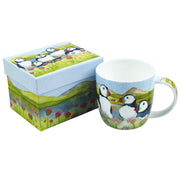SEA THRIFT PUFFINS BONE CHINA MUG WITH GIFT BOX