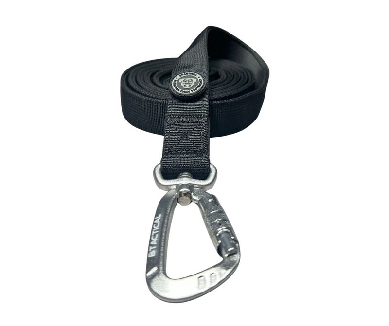 BTactical™ Nylon Carabiner Clip Dog Lead | Extra-Strong Anti Tangle - Midnight Black
