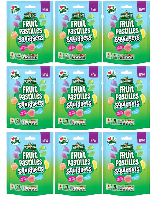 9 x Rowntrees Fruit Pastilles Squidgers Pouch - 120GM