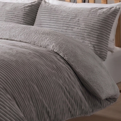 OLIVIA ROCCO Ribbed Fleece Reversible Teddy Duvet Set OEKO-TEX Certified Multiple Sizes