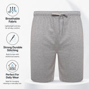 Sock Stack Men's Cotton Lounge Shorts Stretchable 2 Pack Black Navy Grey Durable