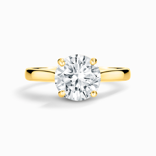 2 ct Round Solitaire Moissanite Engagement Ring in 18k Gold Vermeil