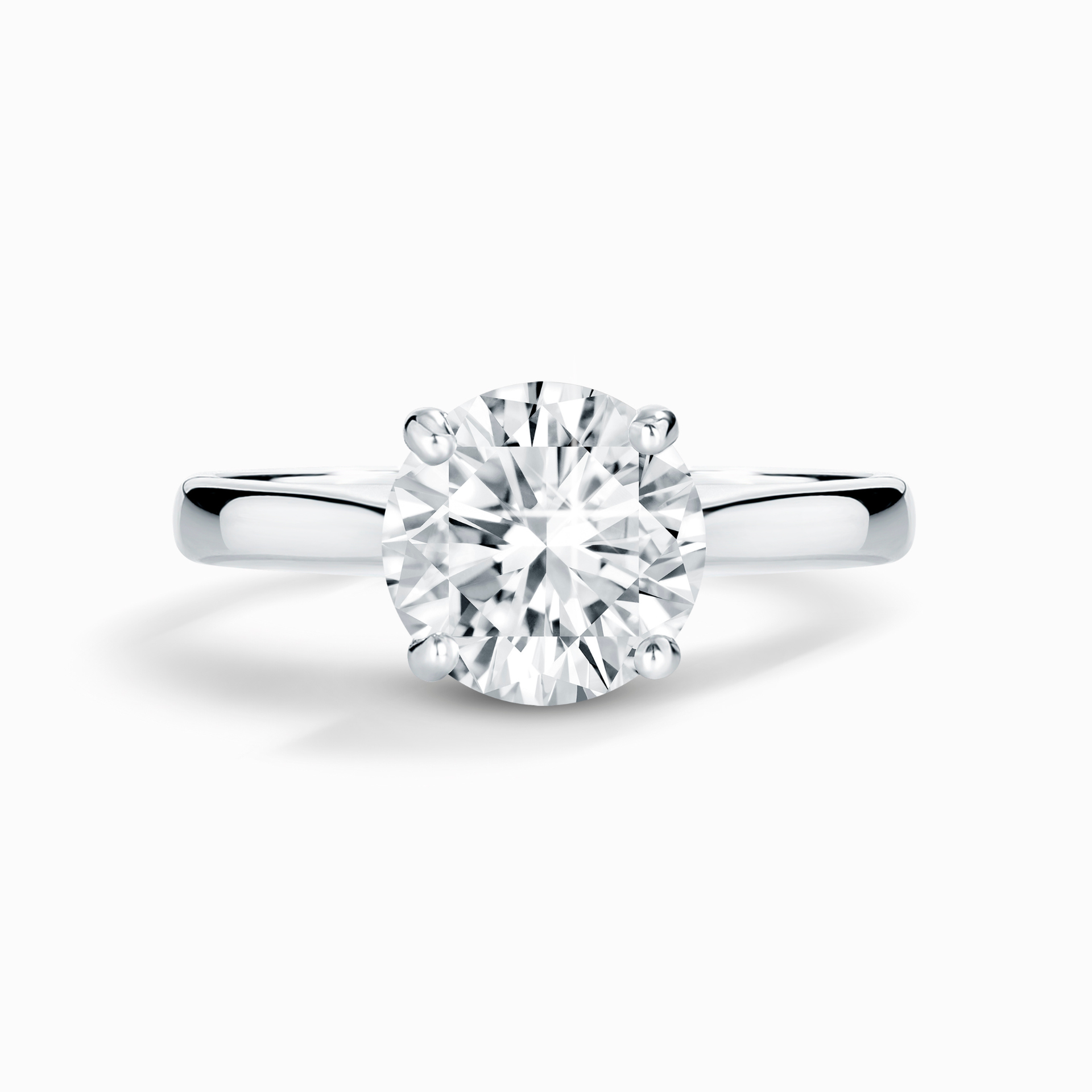 2 ct Round Solitaire Moissanite Engagement Ring in Sterling Silver