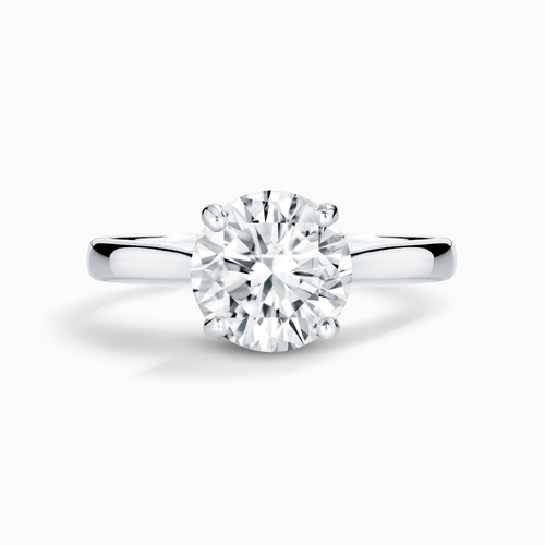 2 ct Round Solitaire Moissanite Engagement Ring in Sterling Silver