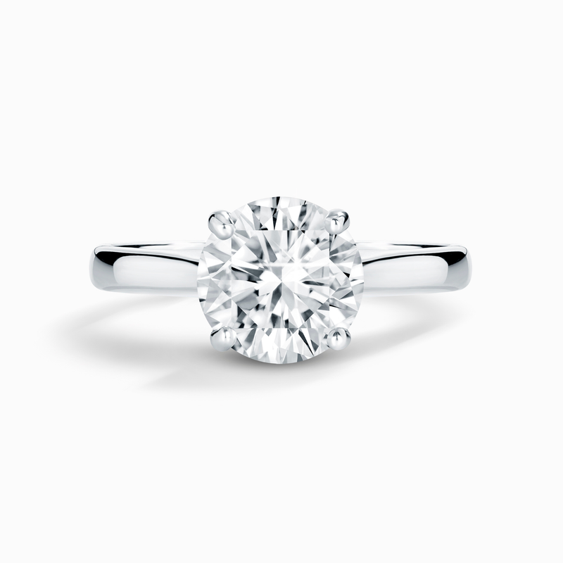 2 ct Round Solitaire Moissanite Engagement Ring in Sterling Silver