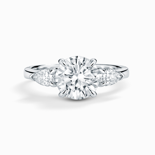 2 ct Round Moissanite Three Stone Engagement Ring in Sterling Silver