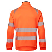 Portwest DX477 Hi-Vis Funnel Neck Full Zip Hooded Sweatshirt Orange/Black 5XL