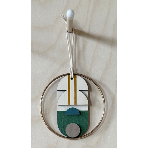 Small Geometric Wall Hanging - Mini Mid-Century Wall Art - Little Wooden Decoration - Contemporary Wall Decor