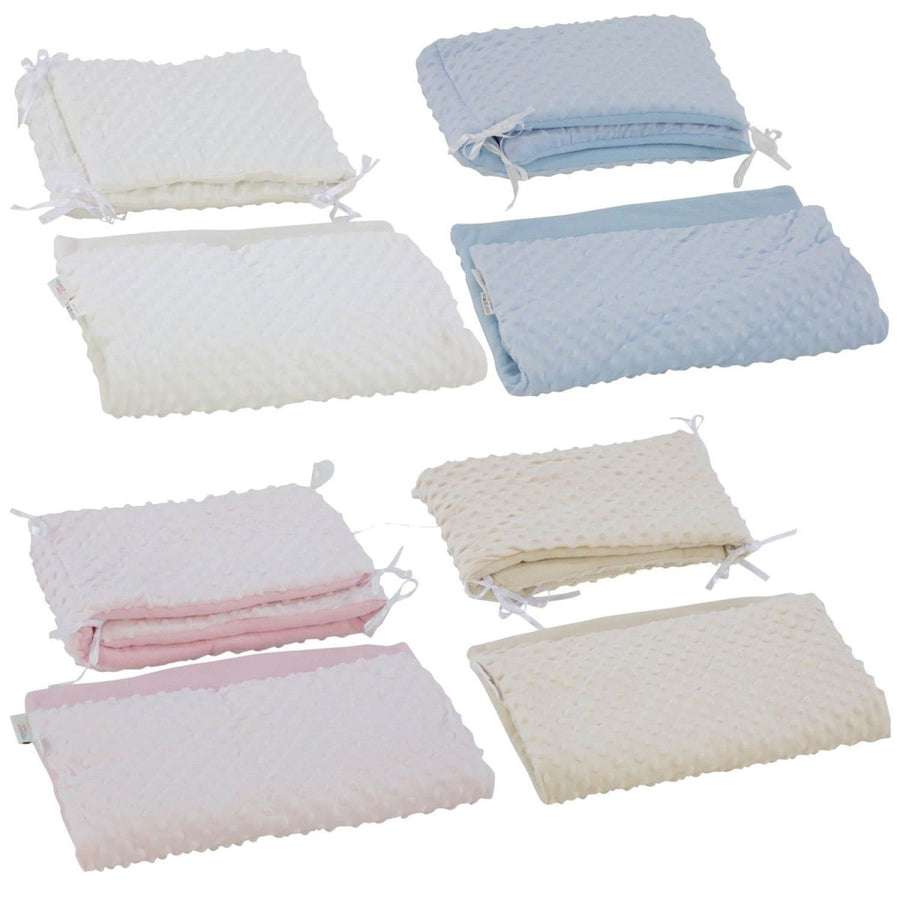 2pc Dimple Crib/Cradle Quilt & Bumper Bedding Set