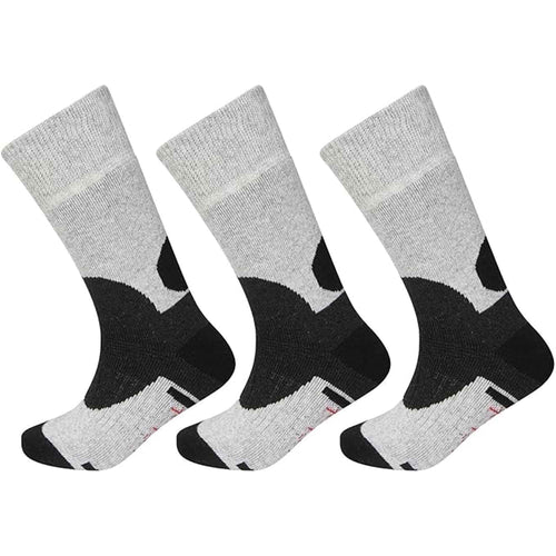 Sock Stack Men's Wool Hiking Socks 3 Pack Reinforced Heel Toe Cushioned Arch Support