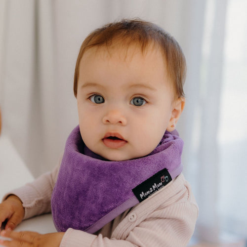 3 PACK - Mum 2 Mum Bandana Style Wonder Bibs - Cerise / Purple / Baby Pink