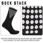 Sock Stack 3 Pairs Black Anti Slip Football Grip Socks For Men Sports Socks For Gym UK 6-8