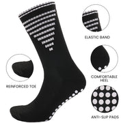 Sock Stack 3 Pairs Black Anti Slip Football Grip Socks For Men Sports Socks For Gym UK 6-8